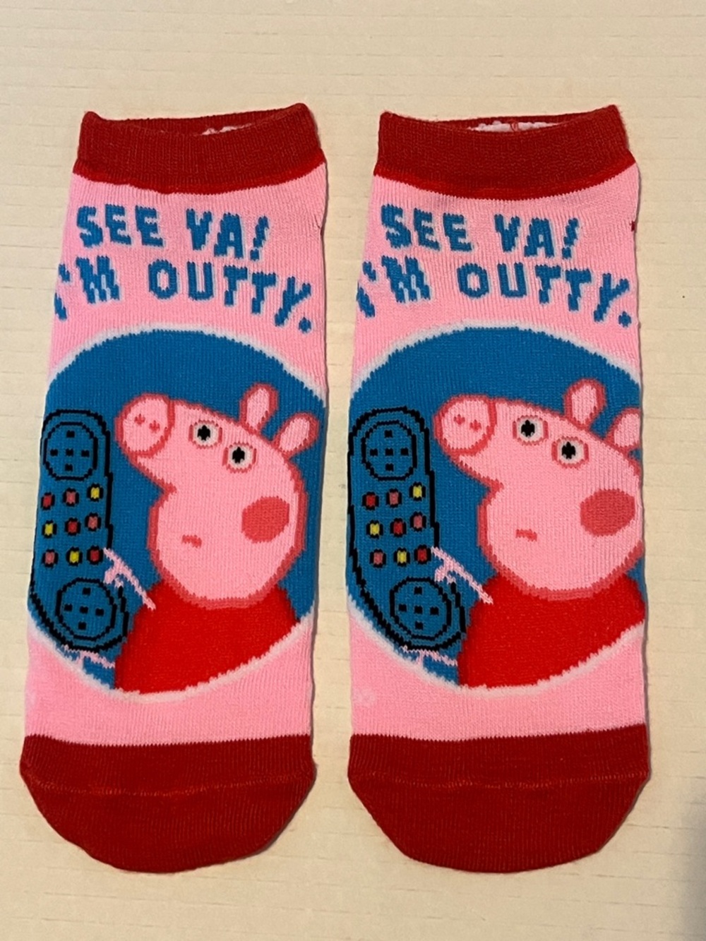 Peppa Pig Ankle Socks Pink and Blue